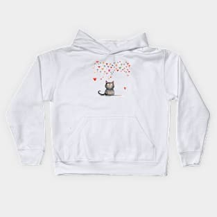 Cat Lover Valentine Kids Hoodie